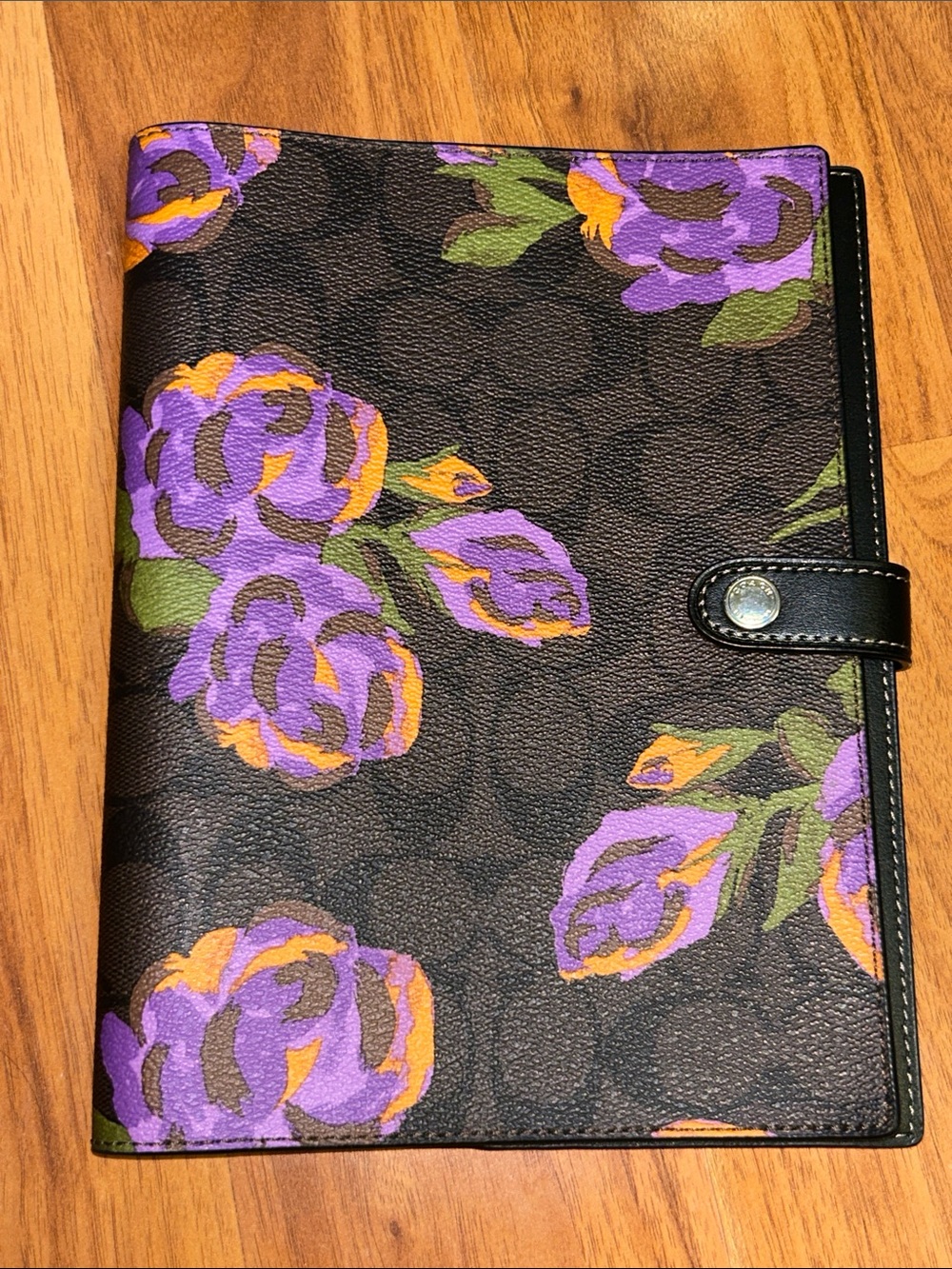 NWOT Coach Logo Floral Monogram Canvas Organizer / Book Cover